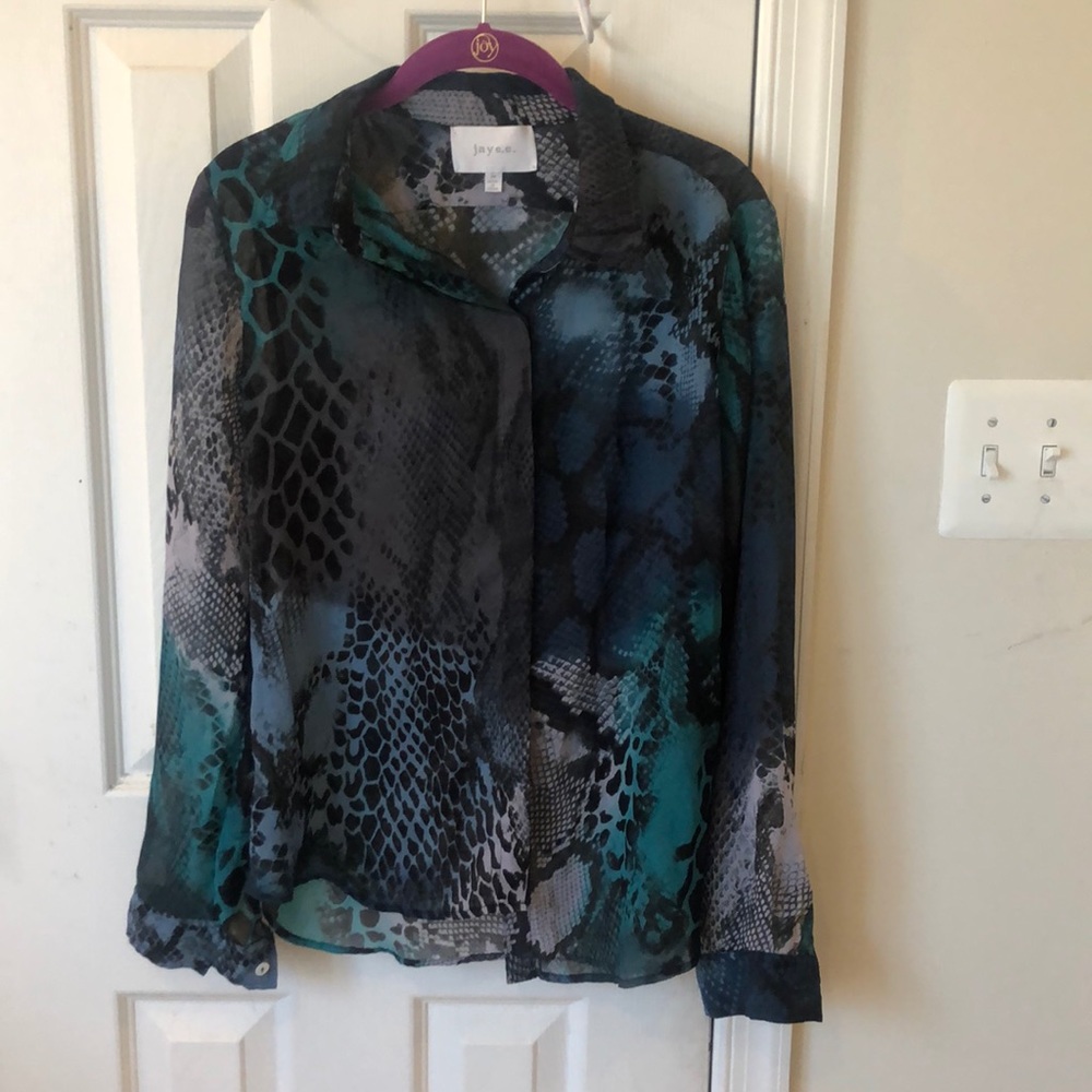 Jayee snake skin blouse SZ M